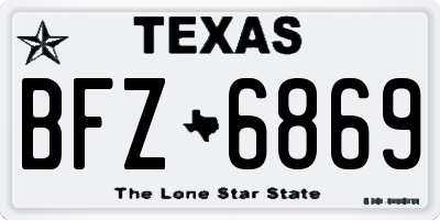 TX license plate BFZ6869