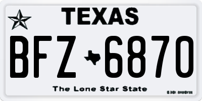 TX license plate BFZ6870