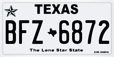TX license plate BFZ6872