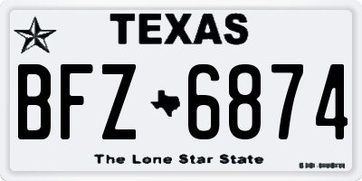 TX license plate BFZ6874