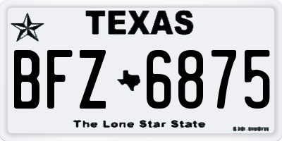 TX license plate BFZ6875