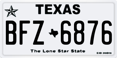 TX license plate BFZ6876