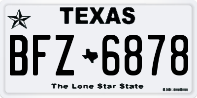 TX license plate BFZ6878