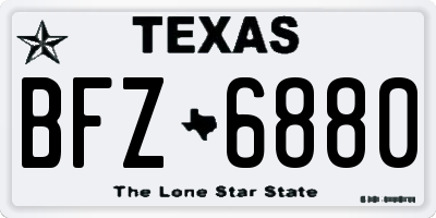 TX license plate BFZ6880