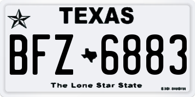 TX license plate BFZ6883