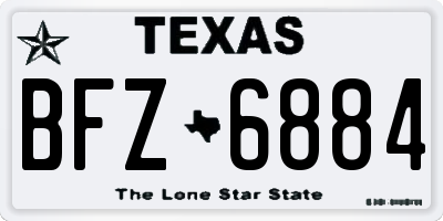 TX license plate BFZ6884
