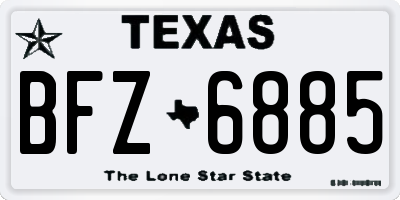 TX license plate BFZ6885