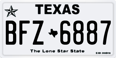 TX license plate BFZ6887