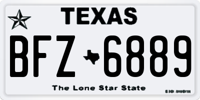TX license plate BFZ6889