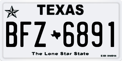 TX license plate BFZ6891