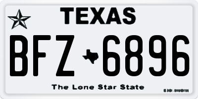 TX license plate BFZ6896
