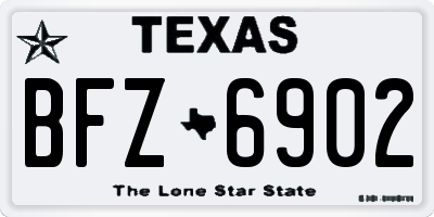 TX license plate BFZ6902