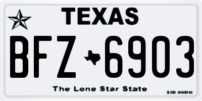 TX license plate BFZ6903