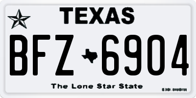 TX license plate BFZ6904