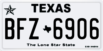 TX license plate BFZ6906