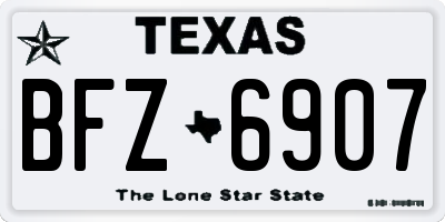 TX license plate BFZ6907