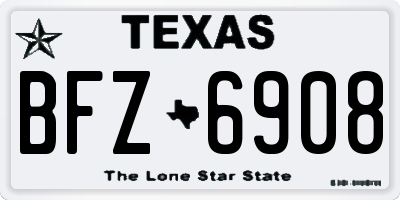 TX license plate BFZ6908