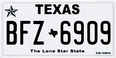 TX license plate BFZ6909