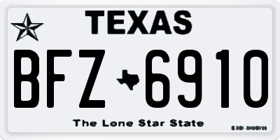 TX license plate BFZ6910