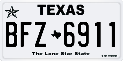 TX license plate BFZ6911