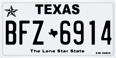 TX license plate BFZ6914