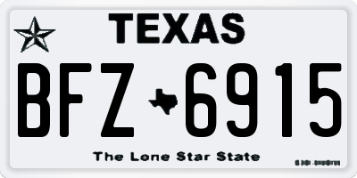TX license plate BFZ6915