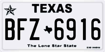 TX license plate BFZ6916