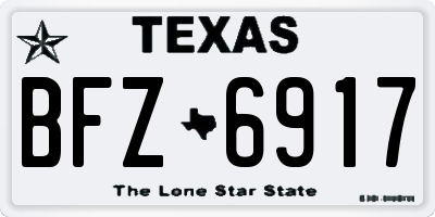 TX license plate BFZ6917