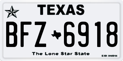 TX license plate BFZ6918