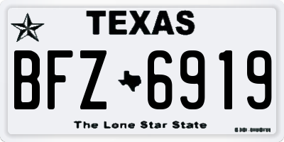 TX license plate BFZ6919