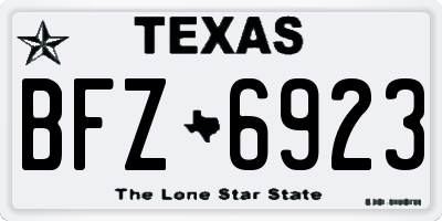 TX license plate BFZ6923