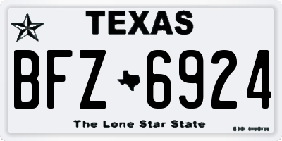 TX license plate BFZ6924