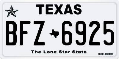 TX license plate BFZ6925