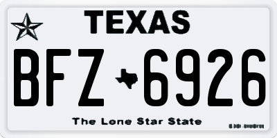TX license plate BFZ6926