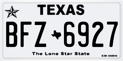 TX license plate BFZ6927