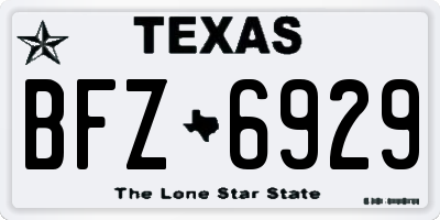 TX license plate BFZ6929