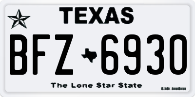 TX license plate BFZ6930
