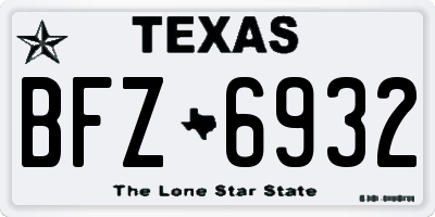 TX license plate BFZ6932