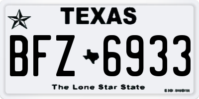 TX license plate BFZ6933