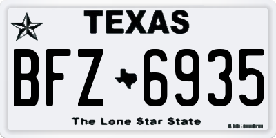 TX license plate BFZ6935