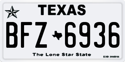 TX license plate BFZ6936
