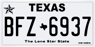 TX license plate BFZ6937