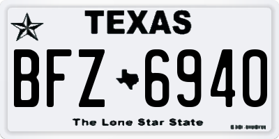 TX license plate BFZ6940