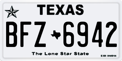 TX license plate BFZ6942