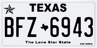 TX license plate BFZ6943