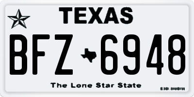 TX license plate BFZ6948
