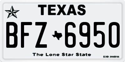 TX license plate BFZ6950