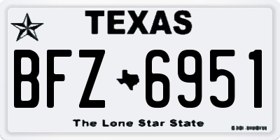 TX license plate BFZ6951