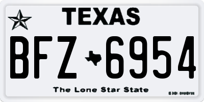 TX license plate BFZ6954
