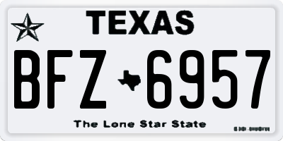 TX license plate BFZ6957